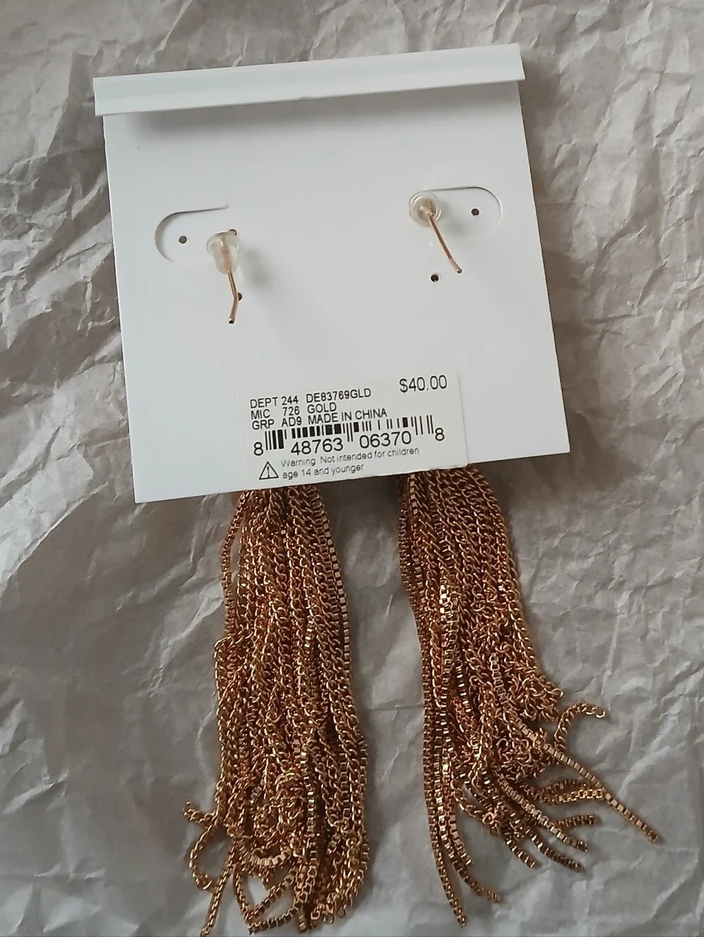 Anna & Ava Rose Gold Crystal Tassel Earrings